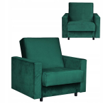 Alicja kokkupandav tugitool magamiseks koos konteineriga Family Furniture rohelisest veluurist