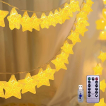 NLNEY LED-t&auml;hevalgustus - 6m, 8 režiimi, dekoratsioon (t&auml;hed, soe valge)