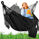 Topelt aia v&otilde;rkkiik Boho XXL 270x150 cm, must