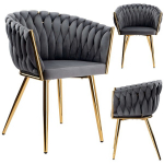 COFTON gold VELVET grafiidist punutud samettool