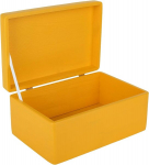 Suur puidust kast kaanega, kollane, Creative Deco, 30 x 20 x 14 cm, Dokumendid, M&auml;nguasjad, T&ouml;&ouml;riistad