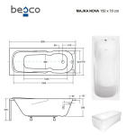 Vann Besco Majka Nova viimistlusega, 150x70 cm