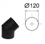 Korstna v&auml;ljalaskeava 45&deg;, D-120 mm, Paksus 2 mm