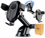 Teleskoop autotelefoni hoidik, must