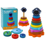 Puidust p&uuml;ramiid Planetos Lean Toys, 10 tk