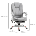Vinsetto massaažitool kontoritool, halli v&auml;rvi 55.5x56.5x107-115cm, Pilka