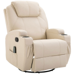 Homcom Relax tugitool lamamisfunktsiooniga, kreemvalge, 84x92x109cm