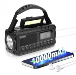 Multifunktsionaalne raadio p&auml;ikesepatareidega, must