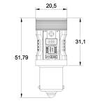 LED-pirn P21W, BA15S 12V ilma veata oranž Uudisv&auml;rv
