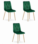 3 tooli komplekt Leobert Libra, roheline/pruun