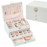 Ehtekarp elegantne tepitud sahtlitega organiseerija valge f45