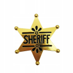 Sheriffi m&auml;rk kuldt&auml;ht cowboy metsiku l&auml;&auml;ne karnevali n&auml;pun&auml;ide