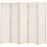 vidaXL 5 paneeliga sirm, kreemjas, 200 x 170 x 4 cm, kangas