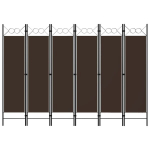 vidaXL 6 paneeliga ruumijagaja, pruun, 240 x 180 cm