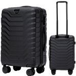 Wings ABS Kabinikohver 38L, Lukustatav, 4-rattaline, Must, Unisex, Geomeetriline Disain