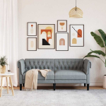 2-kohaline Chesterfield diivan, helehall, kangas CFE26799
