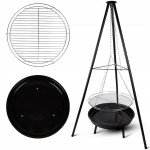 Maltec rippuv kolmjalg grill restiga, aia kamin, 50cm, terasest, suur