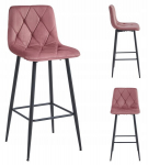 Mufart Baaritool Modena, roosa veluur, seljatoega