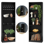 Topeshop Must kitsas 40 cm riiul raamatutele, m&auml;nguasjadele, kaustadele, 5 riiulit