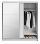 Kahe uksega l&uuml;kandustega riidekapp Denver 200 cm + riidepuutoru peegel + riiulid garderoob