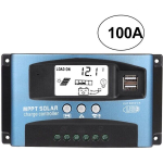 100A MPPT p&auml;ikeselaadimise kontroller, 12V 24V USB p&auml;ikesepaneelide regulaatori kontroller, intelligentne akukontroller LCD-ekraaniga
