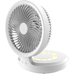 Kaasaskantav lauaventilaator, 4 kiiruse seadistust, vaiksed juhtmevabad ventilaatorid LED-tuledega, kompaktne, kerge ja kaasaskantav kokkupandav &otilde;huringlusventilaator (v&auml;rv: valge)