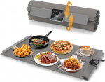 Elektriline soojendusplaat, Premium silikoon, toidusoojendaja 5 temperatuuri ja taimeri seadistusega, t&auml;ispindk&uuml;te, kaasaskantav ja kokkurullitav buffet-soojendaja pidudeks/p&uuml;hadeks