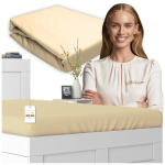 Kummiga voodilina 80x180 cm puuvillane jersey paks poola Cappuccino