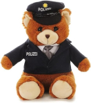 Politseinik 27 cm istuv karu Teddy Pehme m&auml;nguasi Pl&uuml;&uuml;sm&auml;nguasi Politsei