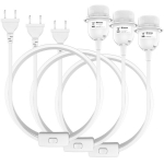 E27 pesa, E27 lambipesa l&uuml;litiga, E27 pesa pistikuga, lambipesa 3 m kaabliga Led E26/e27 pirnile, 3 tk - valge