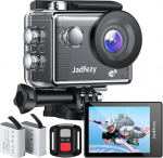 Wifi action cam Hd 1080p, 12mp action kaamera koos kaugjuhtimispuldiga, veekindel veealune kaamera kuni 30 m koos 2 x 1050 Mah akude ja tarvikute komplektiga kiivri ja jalgratta jaoks jne.