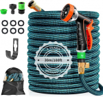 Painduv aiavoolik 30 m / 100 jalga, laiendatav veevoolik flex hose 10 pihustusmustriga, 3/4 & 1/2 adapter, painduv voolik aeda, autole, pesemiseks ja kastmiseks