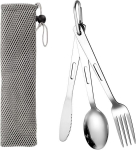 3-osaline reisi s&ouml;&ouml;giriistade komplekt, matka s&ouml;&ouml;giriistad, roostevabast terasest matka s&ouml;&ouml;giriistade komplekt, kaasaskantavad v&auml;litingimustes s&ouml;&ouml;giriistad koos karabiiniga, lusikas, kahvel, noa kombinatsioon ja kott, korduvkasutatav reisi s&ouml;&ouml;giriist ...