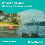 Waboba Original vees p&otilde;rkav pall, veekindel rannam&auml;nguasi, basseinim&auml;ngud lastele ja t&auml;iskasvanutele, l&otilde;bu &otilde;ues, mudeli disain (5,6 cm), oranžid keerised