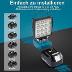 Sentoo akulamp Makita 18 V jaoks, 48 W 4800 Lm juhtmevaba Led t&ouml;&ouml;valgusti, akutoitel, kaasaskantavad prožektorid 2 heleduse režiimiga, mini ehitusplatsi lamp hoolduseks, telkimiseks
