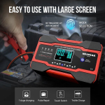 10 A auto akulaadija, 12 V/24 V nutikas t&auml;isautomaatne auto akulaadija temperatuuri kompensatsiooniga autodele, veoautodele, mootorratastele, muruniidukitele, paatidele, mereakudele, punane
