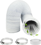 V&auml;ljalaskevoolik 100 mm painduv toru ventilatsioonivoolik v&auml;ljalasketoru painduv voolik imemisvoolik konditsioneer kuivati pliidikubu alumiiniumvoolikud pvc alumiiniumtoru 3 m koos 2 voolikuklambriga toru ventilaatorile