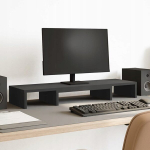 Monitori hoidja Vidaxl reguleeritav monitorialus, must, 80x24x10,5 cm