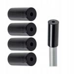 Alumiiniumist 4 mm k&auml;iguvahetaja trossi otsikud, 5 tk, mustad