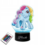 Plexido Lamp klaasil Uv My Little Pony Rainbow Dash Led Rgb + pult, 16 v&auml;rvi