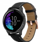 Nahkrihm 20mm Garmin Venu / Venu 2 Plus / Venu Sq / Sq2 jaoks, must