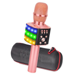 Bonaok Karaoke mikrofon Bluetooth 4in1 Ktv Ios Android, roosa kuld