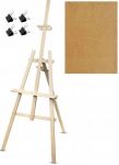 Woodok kolmjalgne puidust molbert maalimiseks 178 cm + joonestuslaud