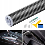 Carbon 6d l&auml;ikiv auto kile, auto carbon 5d l&auml;ikiv must kanaliga, 300 cm