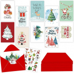 Taobosec j&otilde;ulukaardid, 10 j&otilde;ulukaardi komplekt &uuml;mbrikutega, kokkupandavad kaardid, j&otilde;ulukaartide komplekt, j&otilde;ulupostkaardid, j&otilde;ulukaardid, &otilde;nnitluskaartide komplekt, head &otilde;nnitluskaardid