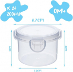 Qilzo&reg; toidukonteinerite komplekt beebitoidule, 24 tk, 200 ml, Bpa-vaba, sobib mikrolaineahju, n&otilde;udepesumasinasse ja s&uuml;gavk&uuml;lma, toidukonteinerid Click Lock kaanega, korduvkasutatavad
