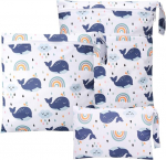 Huiguli 3 tk m&auml;rgade m&auml;hkmete kottide komplekt, m&auml;rg kott, m&auml;hkmekotid, veekindlad riidest m&auml;hkmekotid, korduvkasutatavad organiseerimiskotid lukuga beebi reisideks, m&auml;hkmetele, randa, basseini, sinine