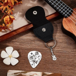 Unicraftale 1 kitarrikilaba kingitused t&auml;ht roostevabast terasest muusiku kitarrikilabad isikup&auml;rastatud roosi kujuga kilp pu-nahast &uuml;mbrisega kitarri tarvikud kitarrim&auml;ngijatele s&uuml;nnip&auml;evakingitus