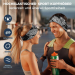 Musicozy Unipea Bluetooth 5.4 k&otilde;rvaklapid, spordik&otilde;rvaklapid 14+std esitusajaga k&otilde;rvaklapid magamiseks Hifi stereoga, ergonoomilised tehnoloogilised vidinad k&uuml;lili magajatele (boho Black, L)