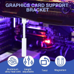 Thoquene graafikakaardi hoidik valge, reguleeritava k&otilde;rgusega gpu tugihoidik magnetiga 74 mm - 120 mm, 2 tk pakis